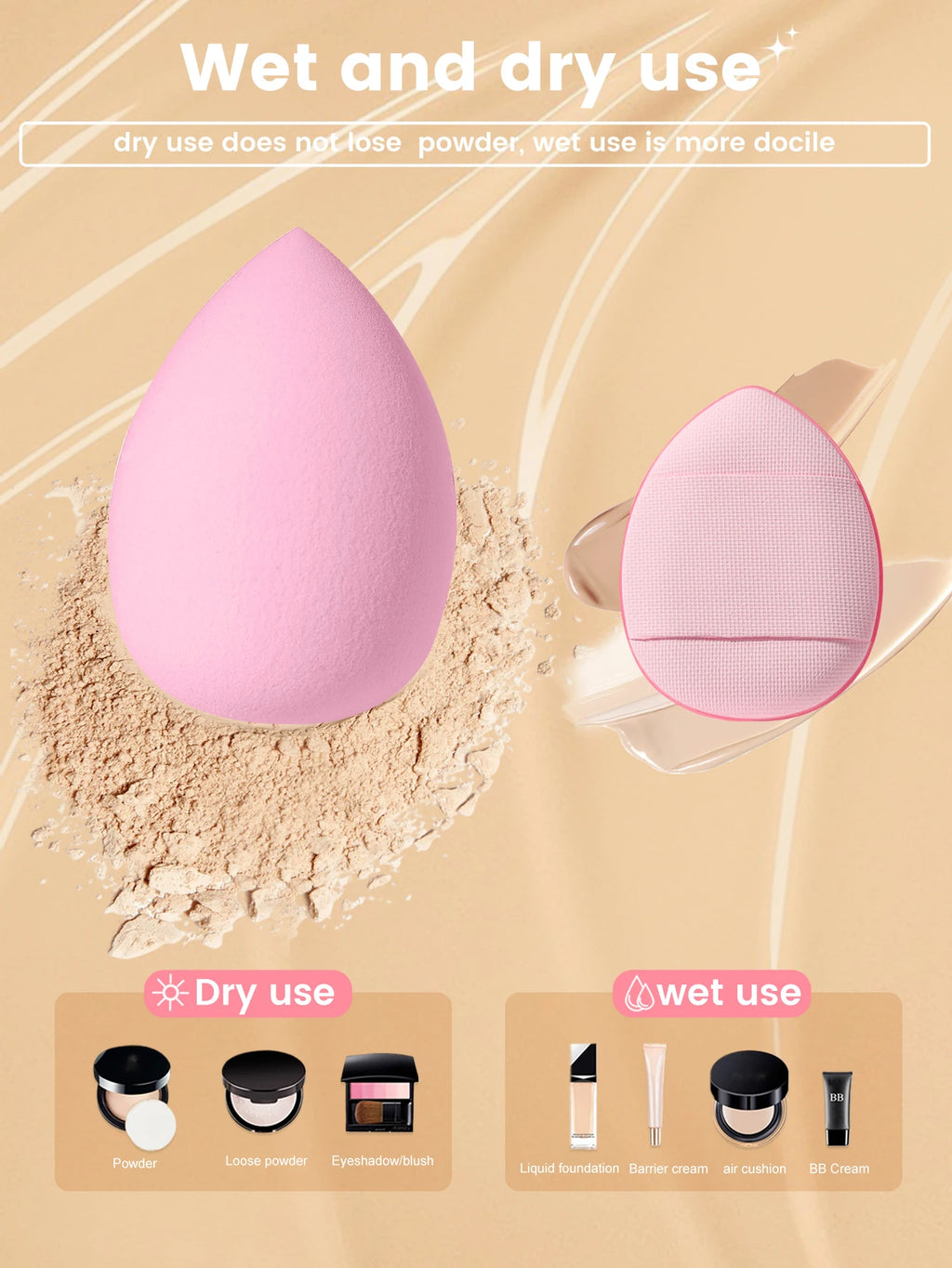 48PCS Makeup Tools：30PCS Makeup brush set+4PCS Makeup Tools+5PCS Makeup Sponges+9PCS Powder Puffs