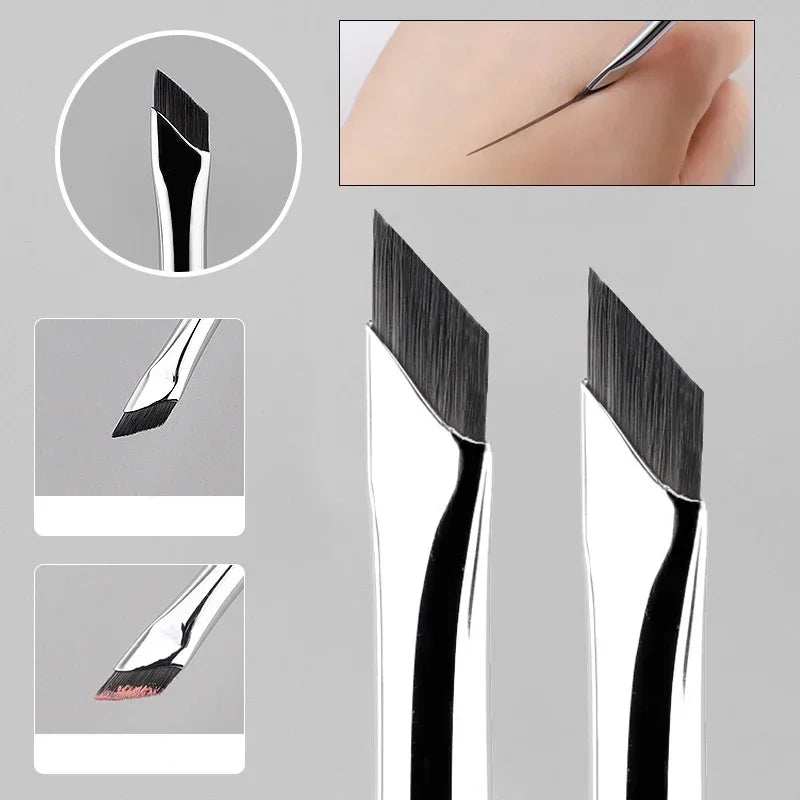 2Pcs Blade Eyeliner Brush Ultra Thin Fine Angle Flat Eyebrow Brush Under The Eyes Place Precise Detail Brush tools